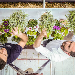 Vittorio Arenella e Roberto Siani in cima al Zeovertical Grow 33